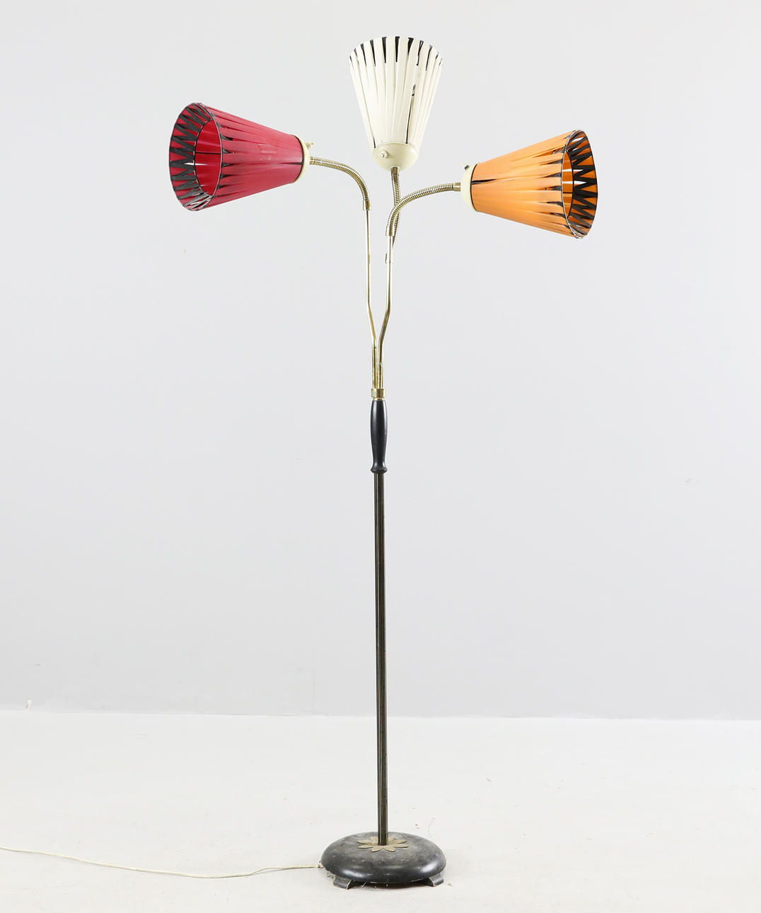 FLOOR LAMP, 3-armed, Ö.A, 1950s.