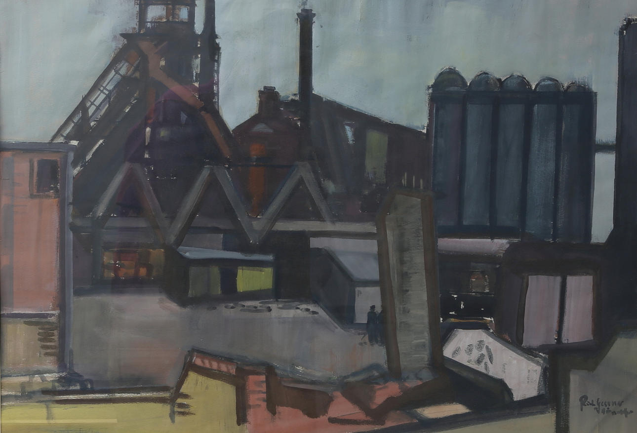 RICHARD GESSNER. oil on cardboard, signed.