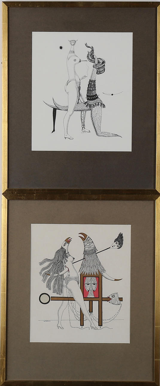 MAX WALTER SVANBERG. 2 st, Litografiska tryck, Signerade i trycket Max Walter S, daterade 57 samt 56.