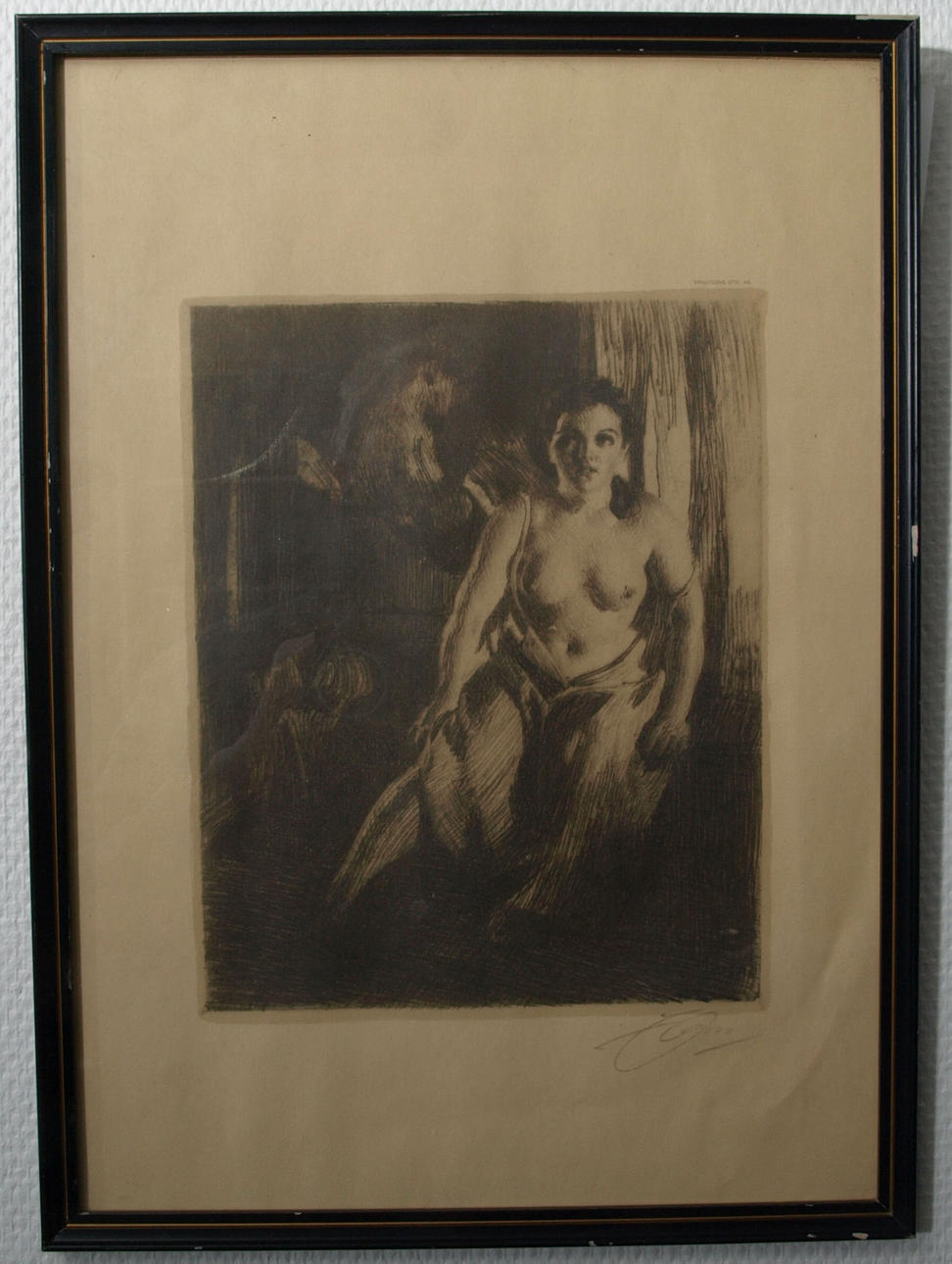 ANDERS ZORN. Litografiskt tryck, Bengtssons Lito AB, signerat Zorn i trycket.