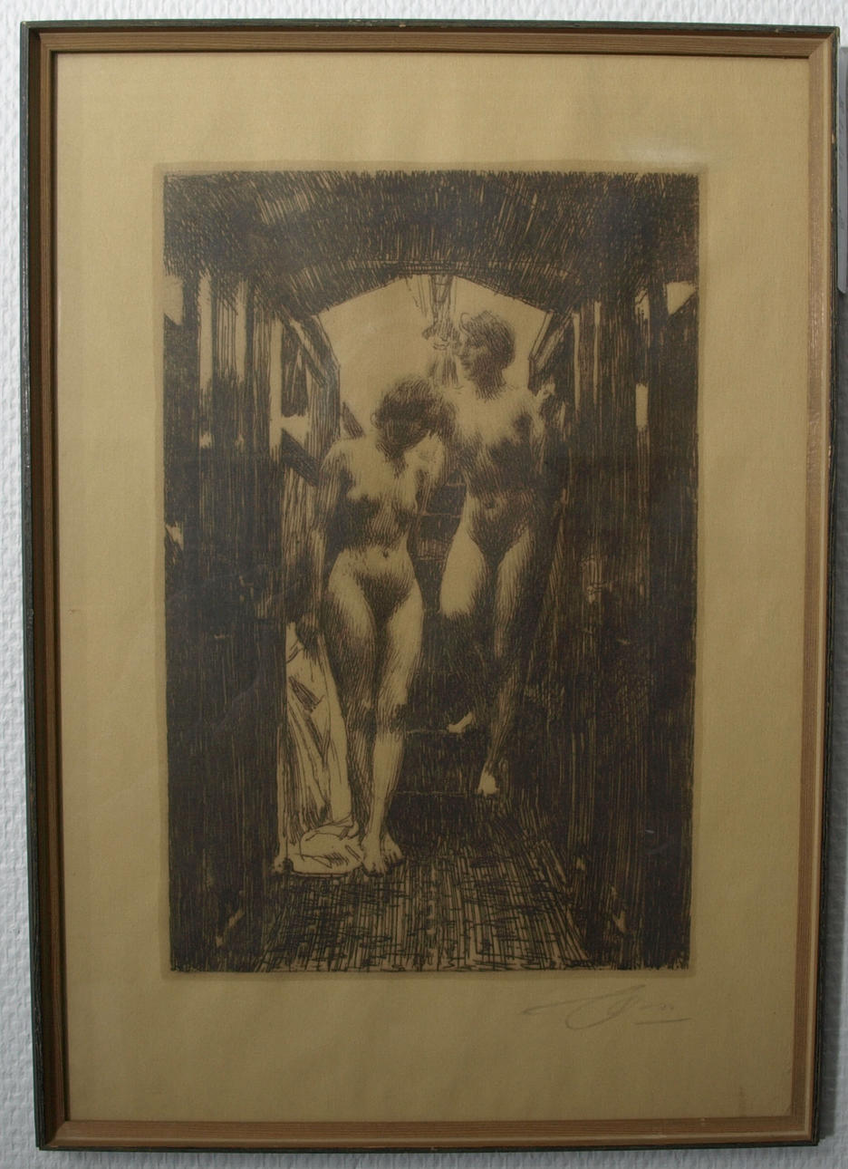 ANDERS ZORN. Litografiskt tryck, Bengtssons Lito AB, signerat Zorn i trycket.