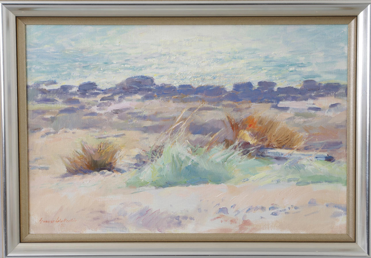 GUNNAR WALLENTIN. Landskap, olja på duk, signerad -80.