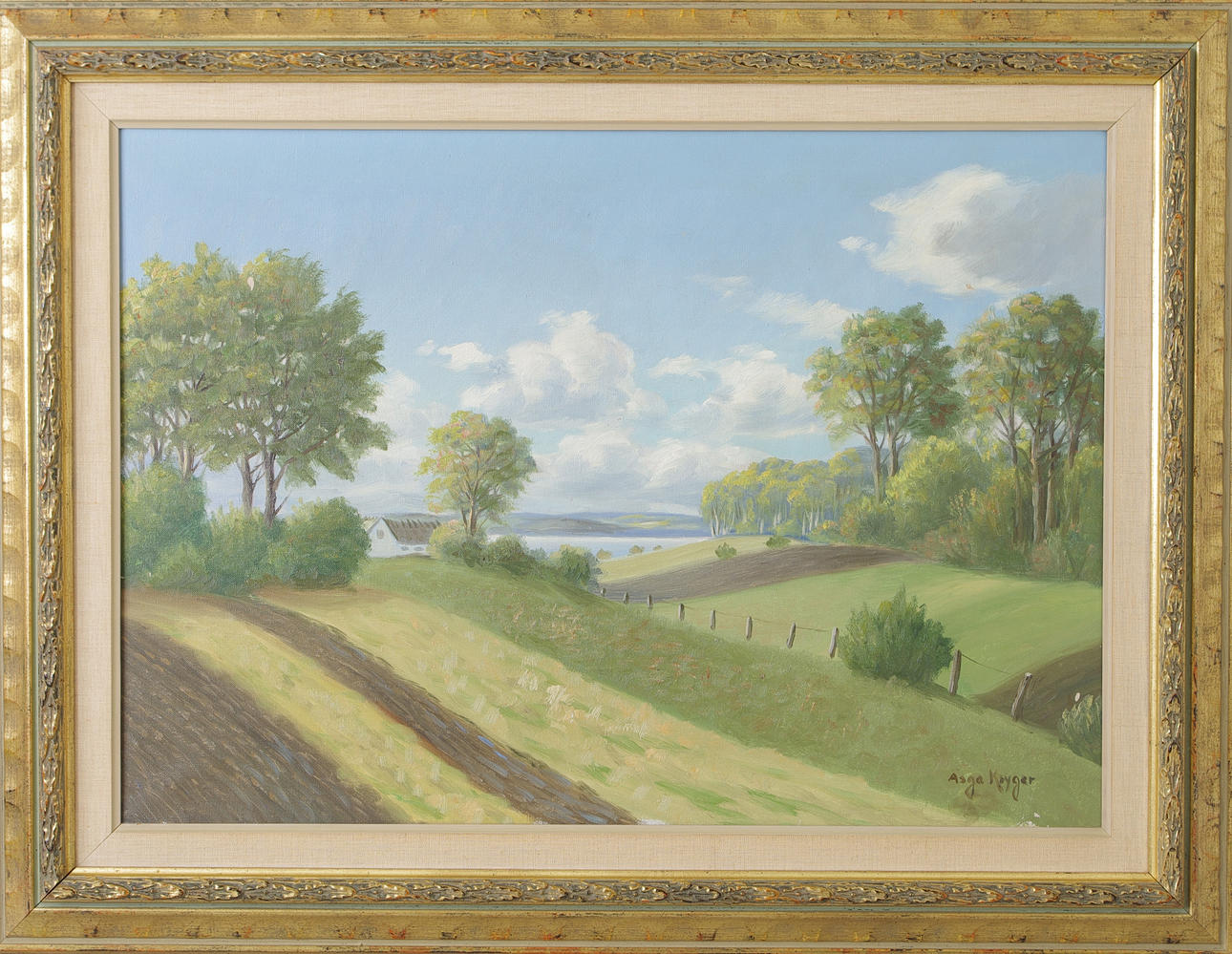 OIDENTIFIERAD KONSTNÄR. Landskap, olja på duk, signerad Asga Kryger.