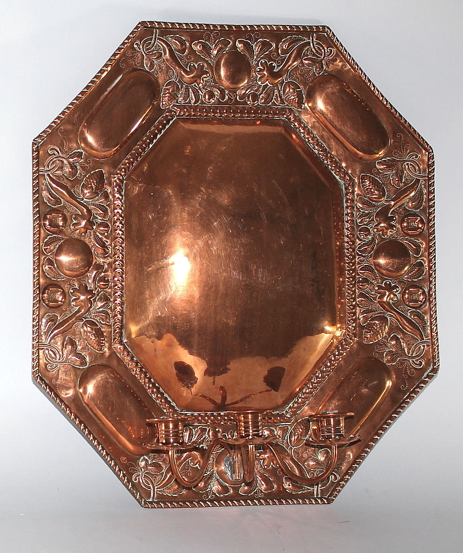 LJUSPLÅT, Koppar, 3 ljuspunkter.