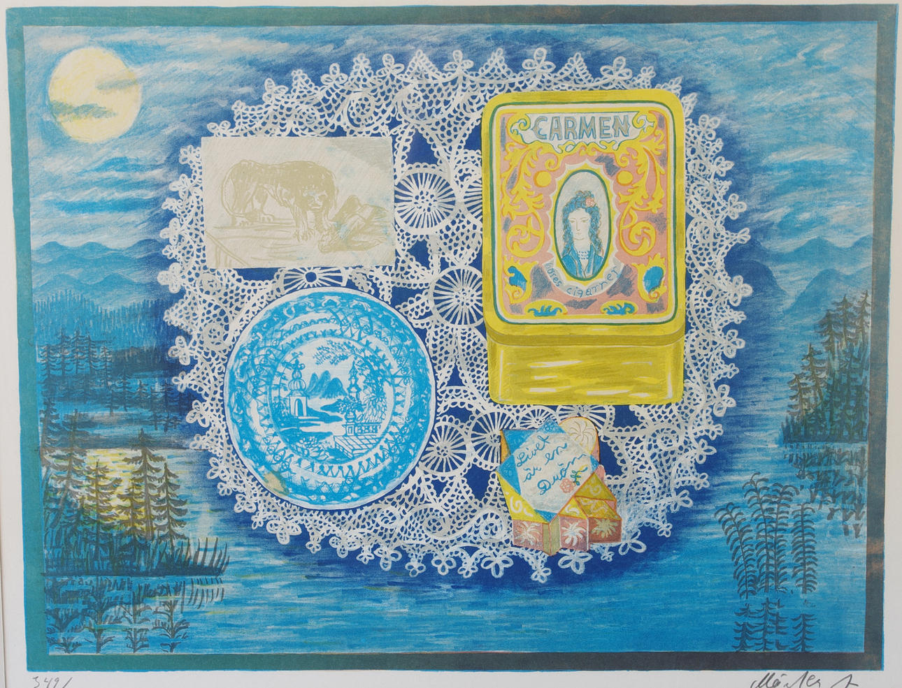 MÅRTEN ANDERSSON. Komposition, färglitografi, signerad Mårten A.