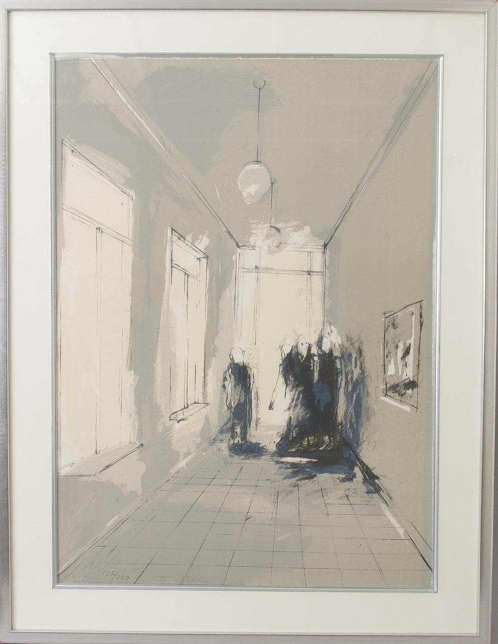 ÖRJAN WIKSTRÖM. "Korridoren", litografi, signerad.