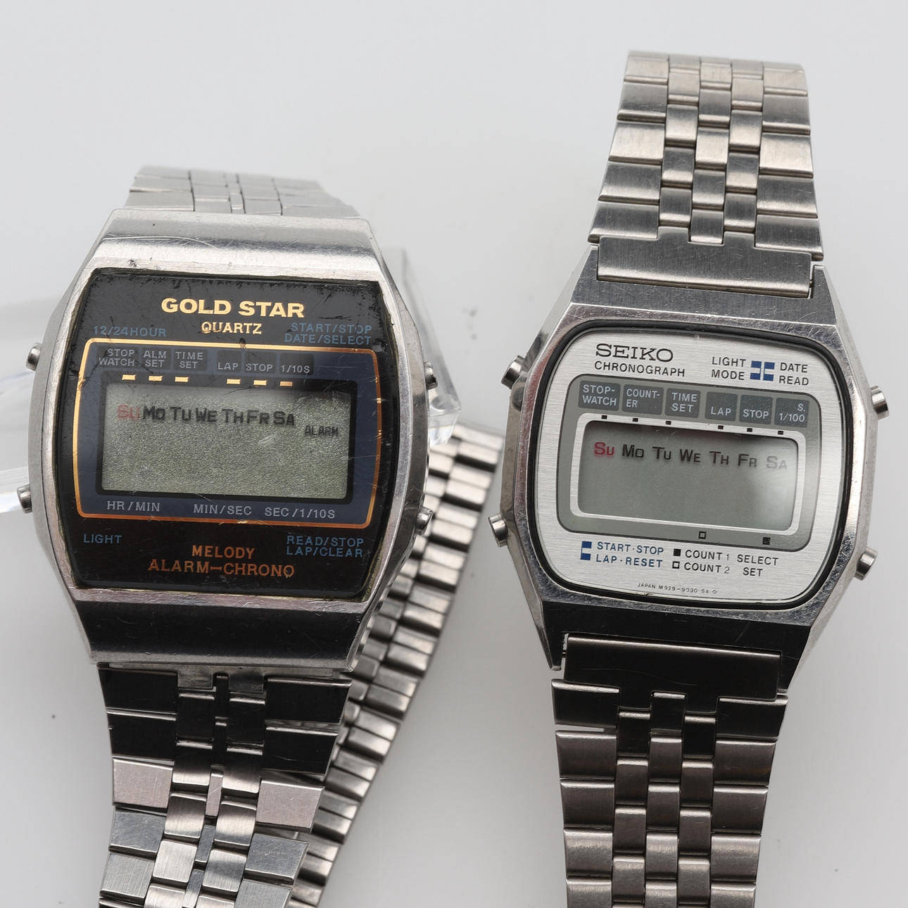 Wristwatch, 2 pcs, digital, quartz.