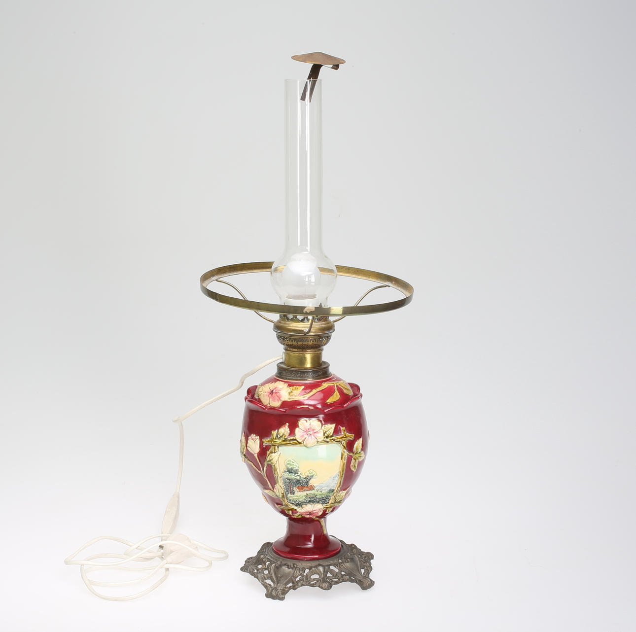 FOTOGENLAMPA, Majolika, 18/1900-tal.