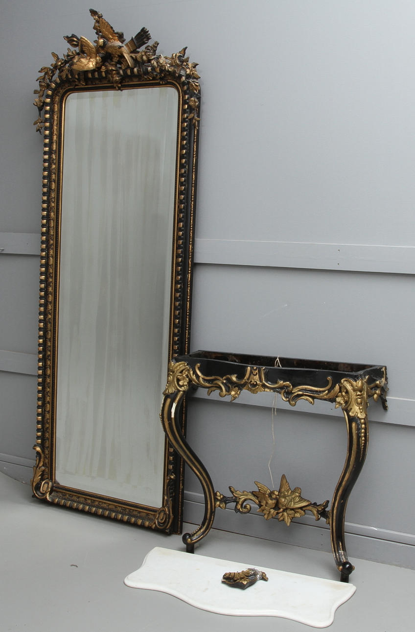 SPEGEL med konsolbord, 1800-talets andra hälft.