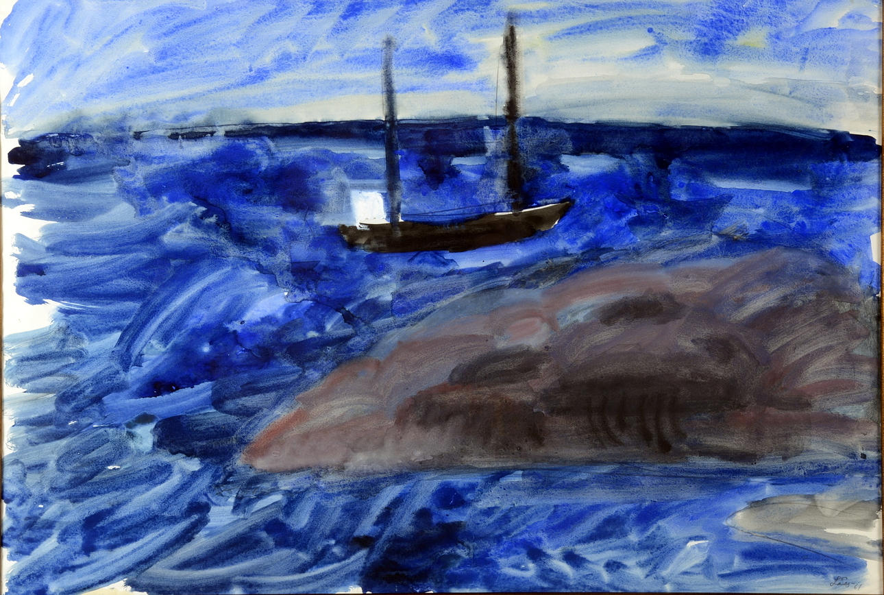 EVY LÅÅS. Akvarell.