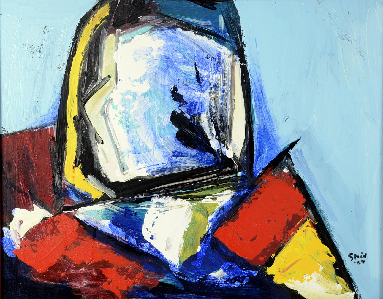 HARDY STRID. Akryl på pannå.