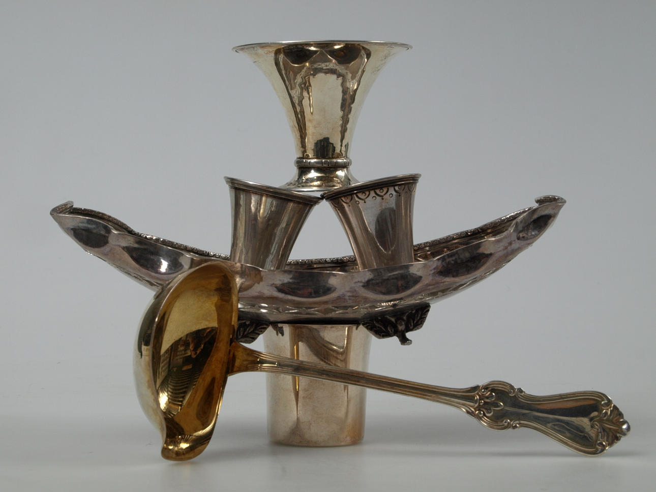 PARTI SILVERFÖREMÅL, 6 delar, 227,3 gram.