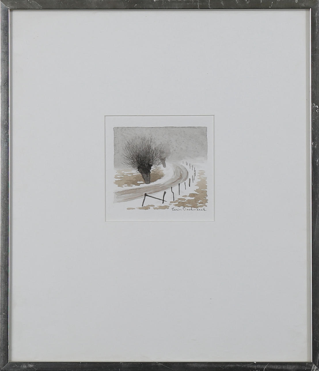 CARIN BACKMARCK. "Gammal pil" Akvarell, Signerad.