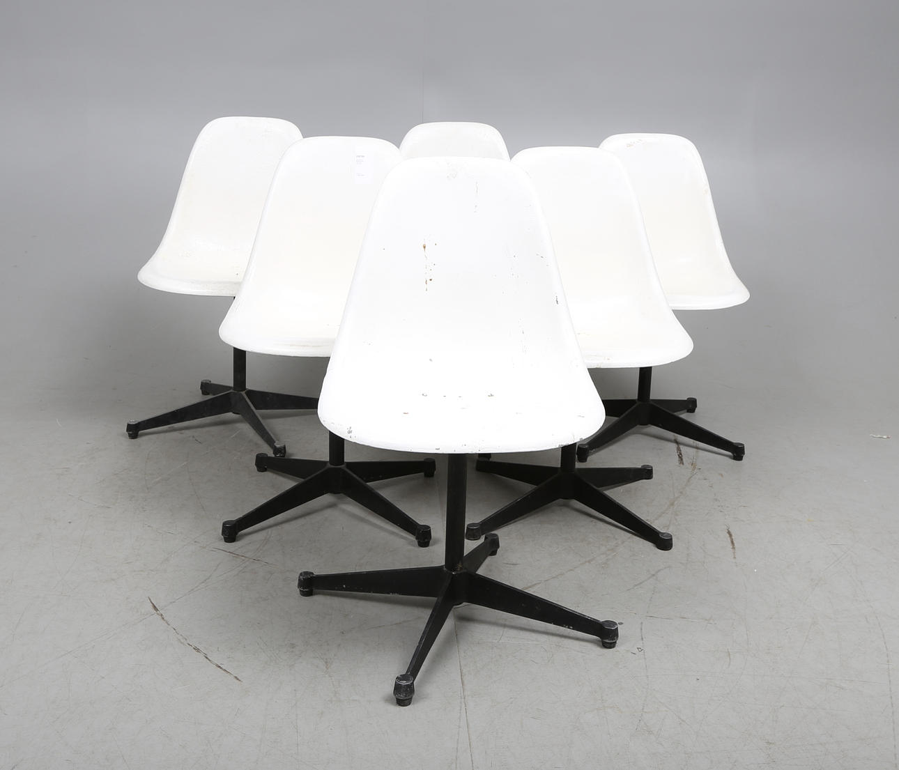 STOLAR, 6 st, glasfiber/metall. 1900-talets andra hälft.