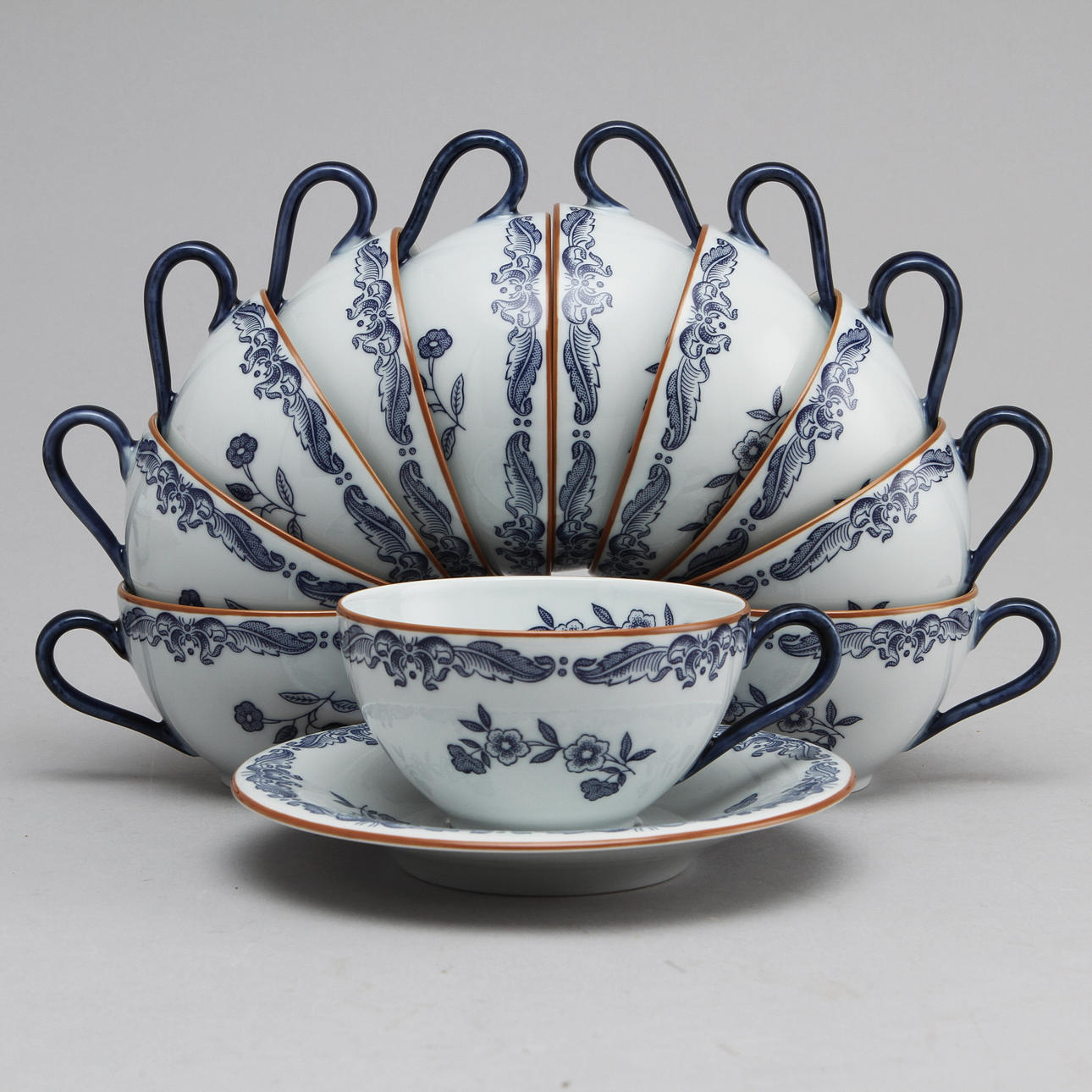 KAFFESERVISDELAR, 19 delar, "Ostindia", Rörstrand.