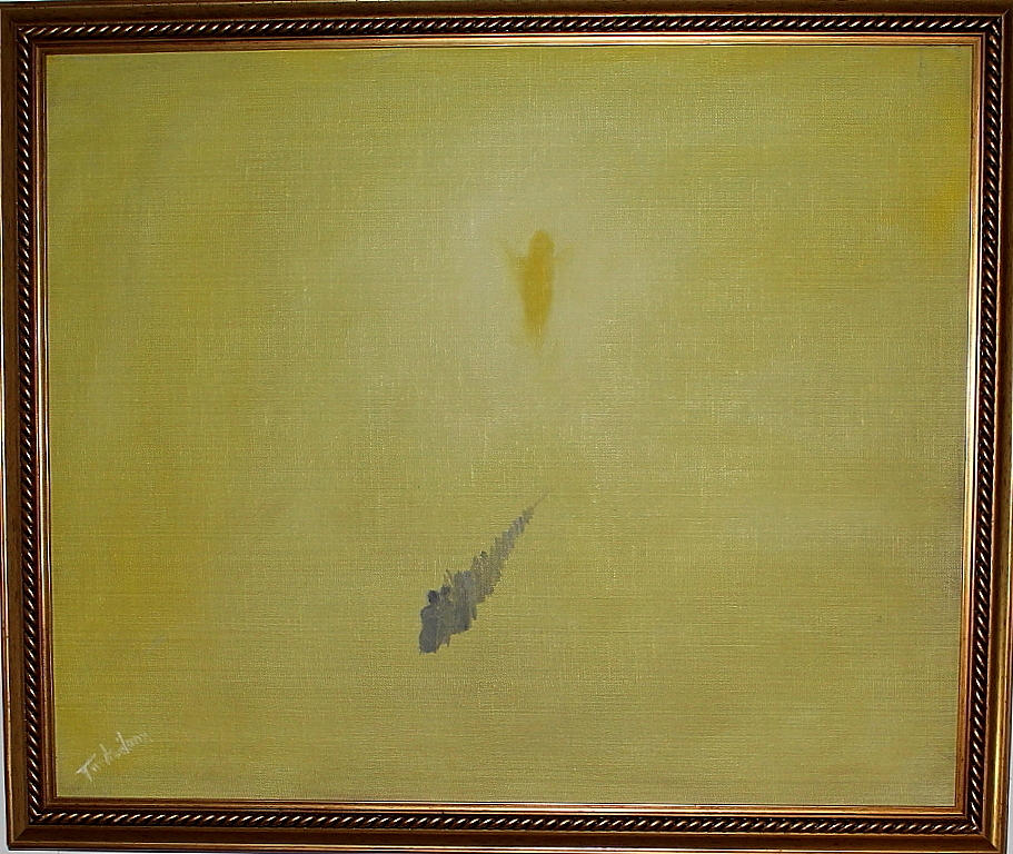 TOM ARVIDSSON. olja på duk, ängeln signerad.