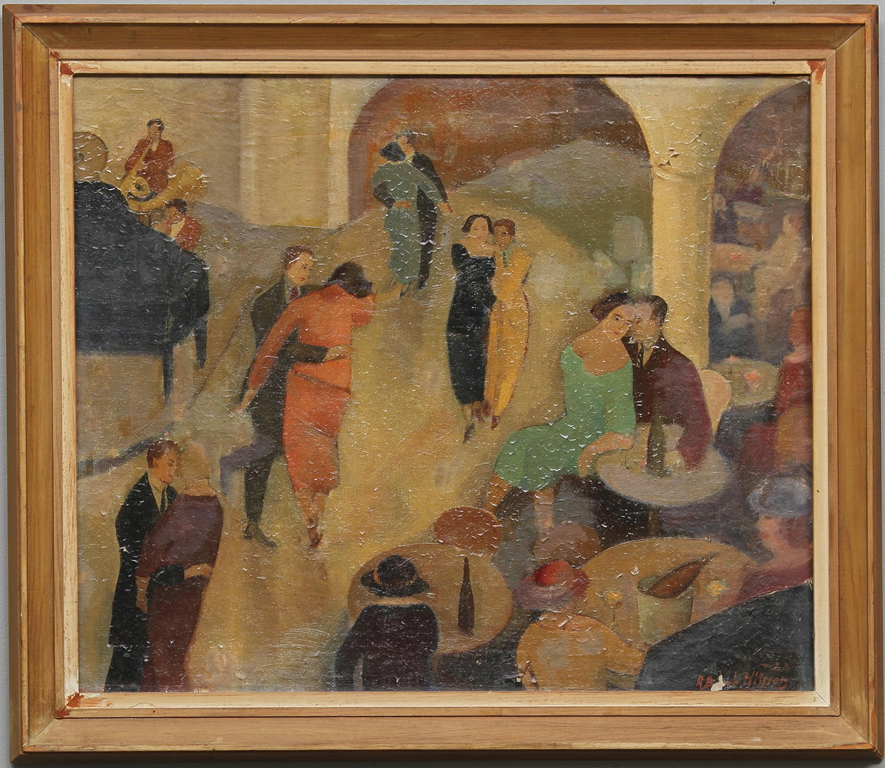 Motiv från Dresden 1923. Olja på pannå. Signerad A Bernhard Nilsson -23.