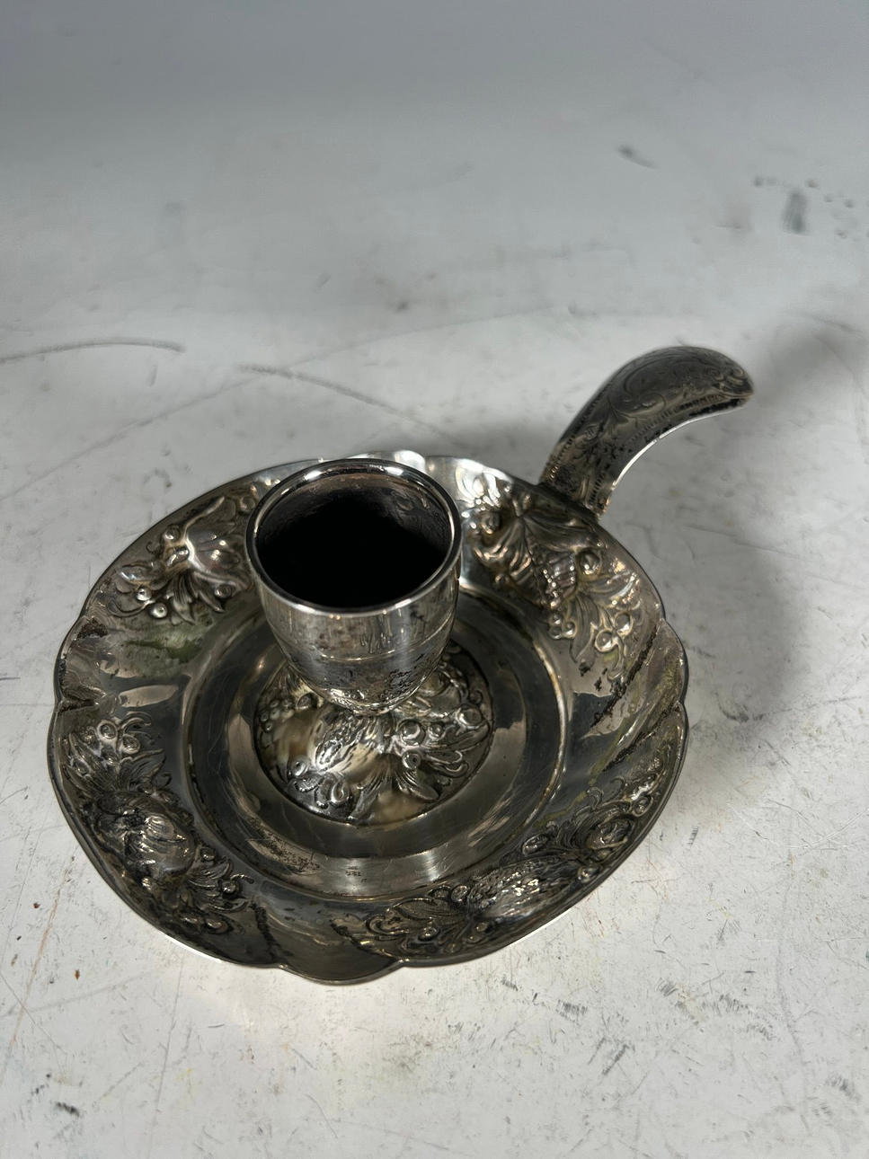 antik silver ljusstake, 800.