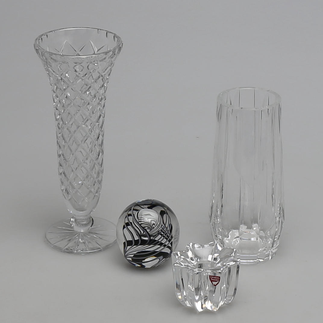 PARTI GLAS. 4 delar. Bl a Orrefors, Studio Åhus.