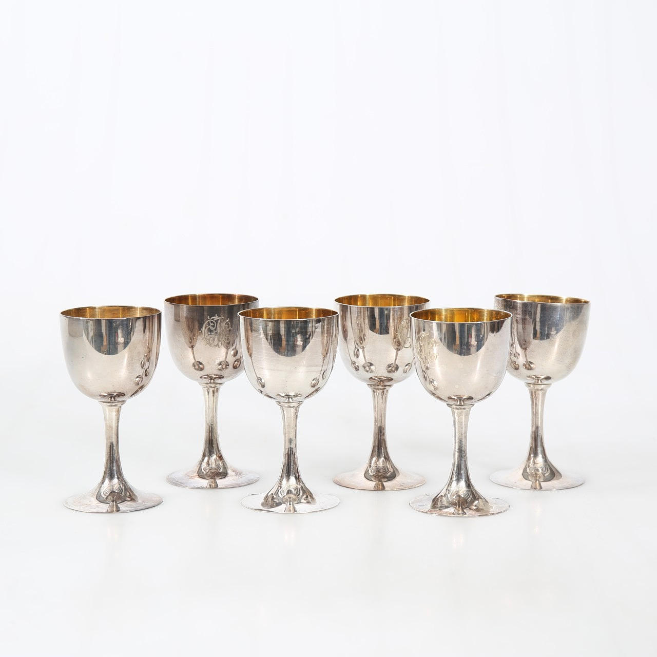 SILVERBÄGARE, signerade, 6 stycken, Japan.