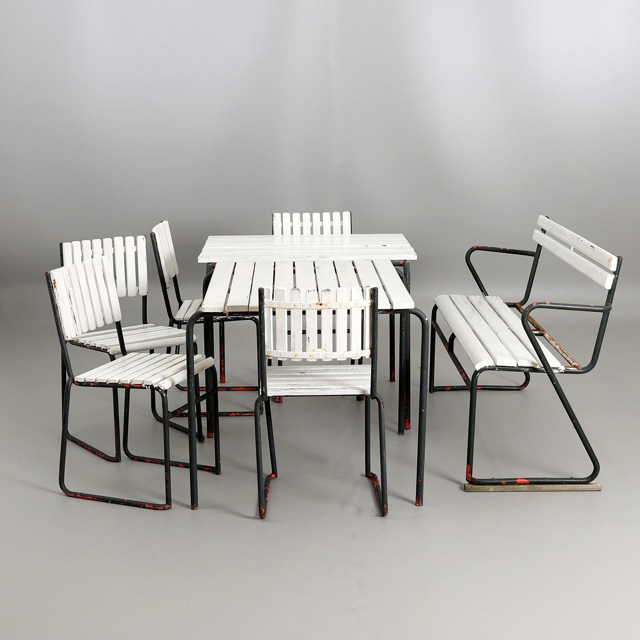 TRÄDGÅRDSMÖBLER, 8 delar, Sverige 1940-tal.