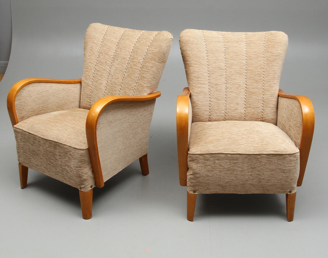 KARMFÅTÖLJER, funkis, 1930/40-tal.