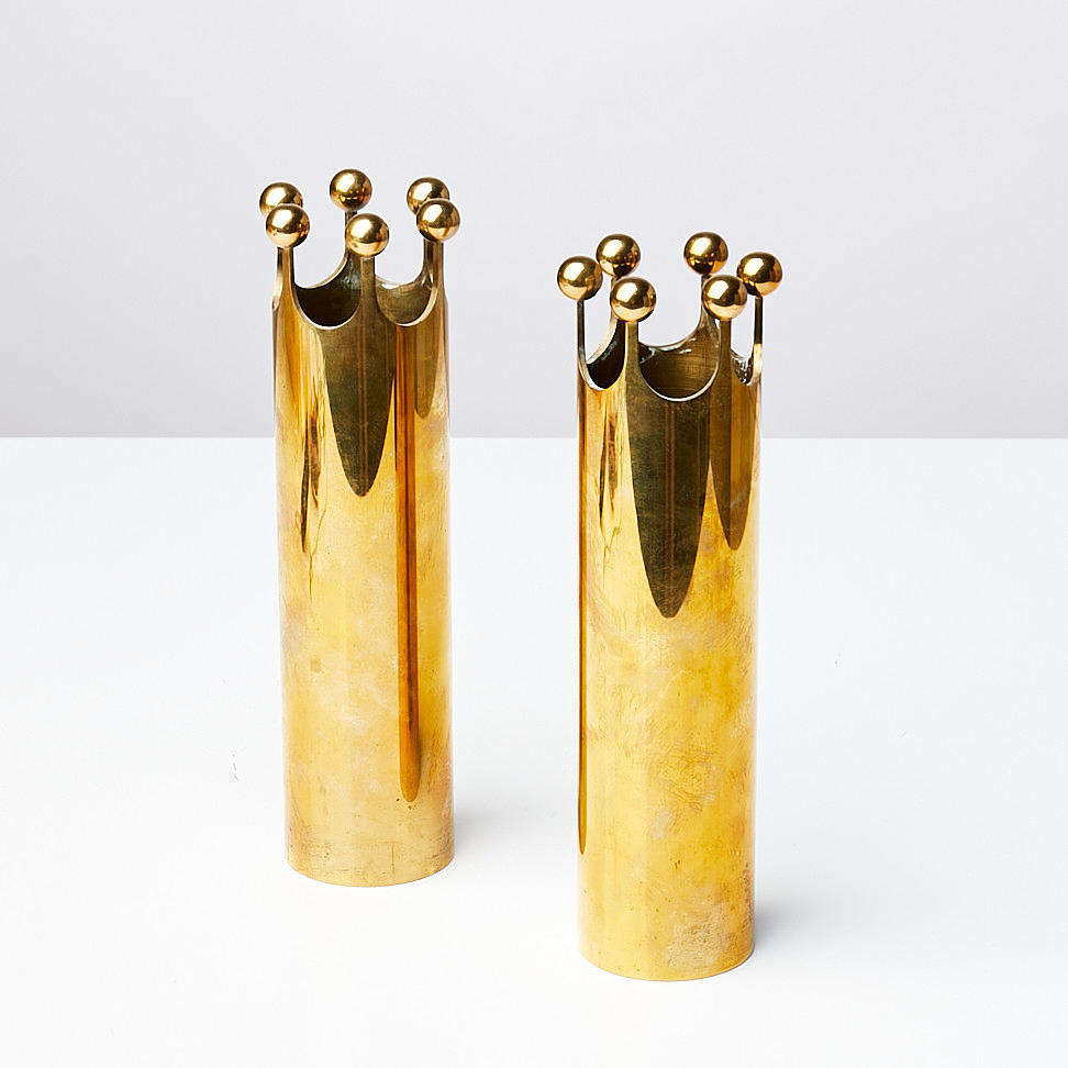 PIERRE FORSEL. Jarrones 1 par, latón, Skultuna.