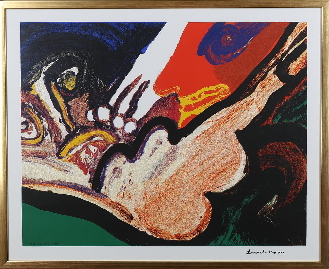 BENGT LINDSTRÖM. "Venus fall" Litografiskt tryck. Tryckt signatur.