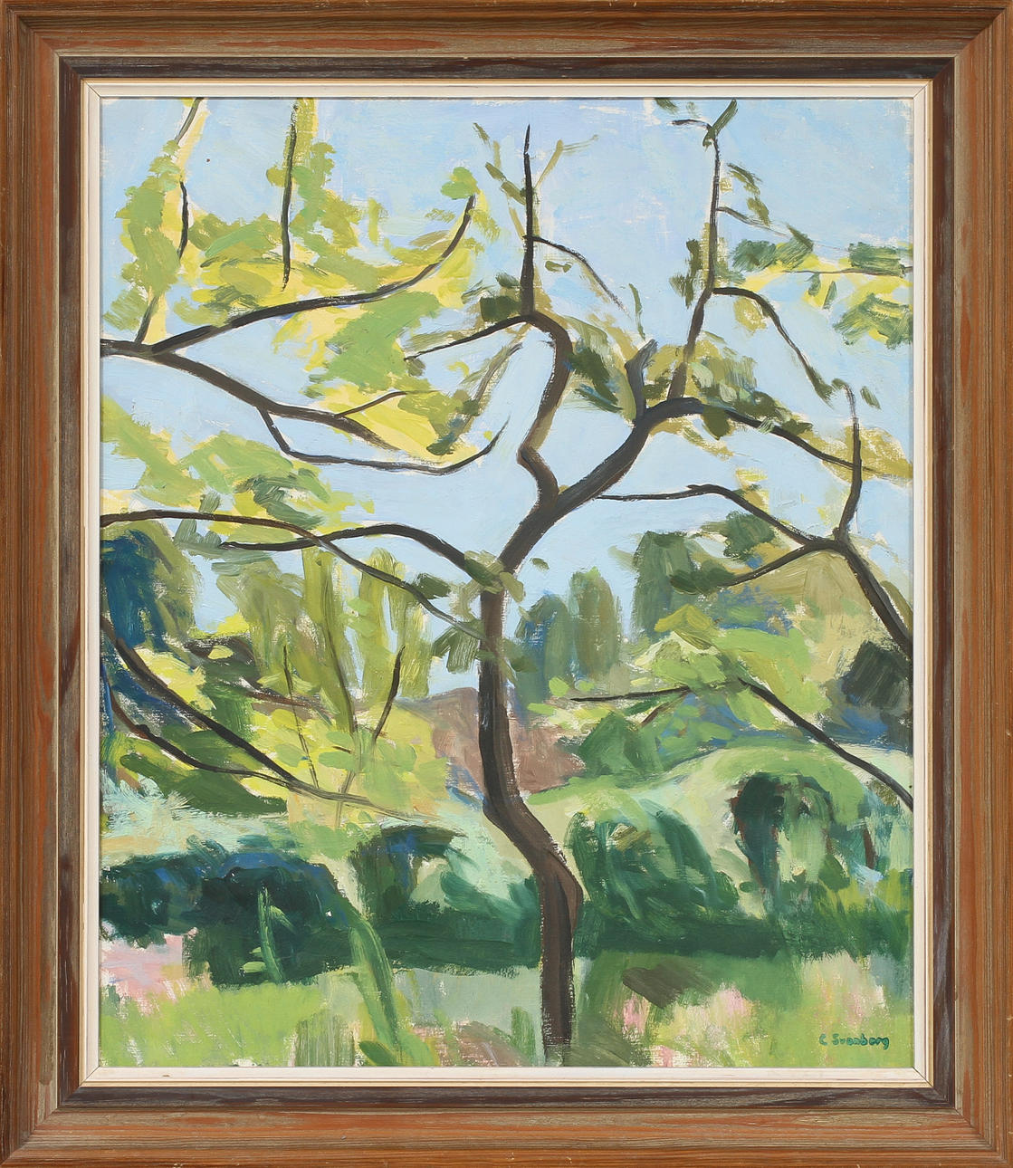 CARL SVANBERG. Landskap, olja på pannå, signerad.