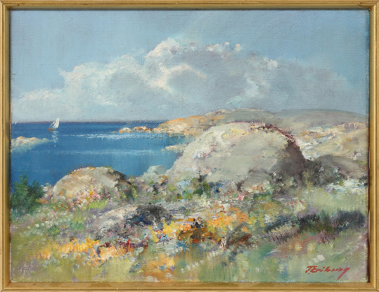 TAGE ERIKSSON. Skärgårdsmotiv, olja på duk, signerad.