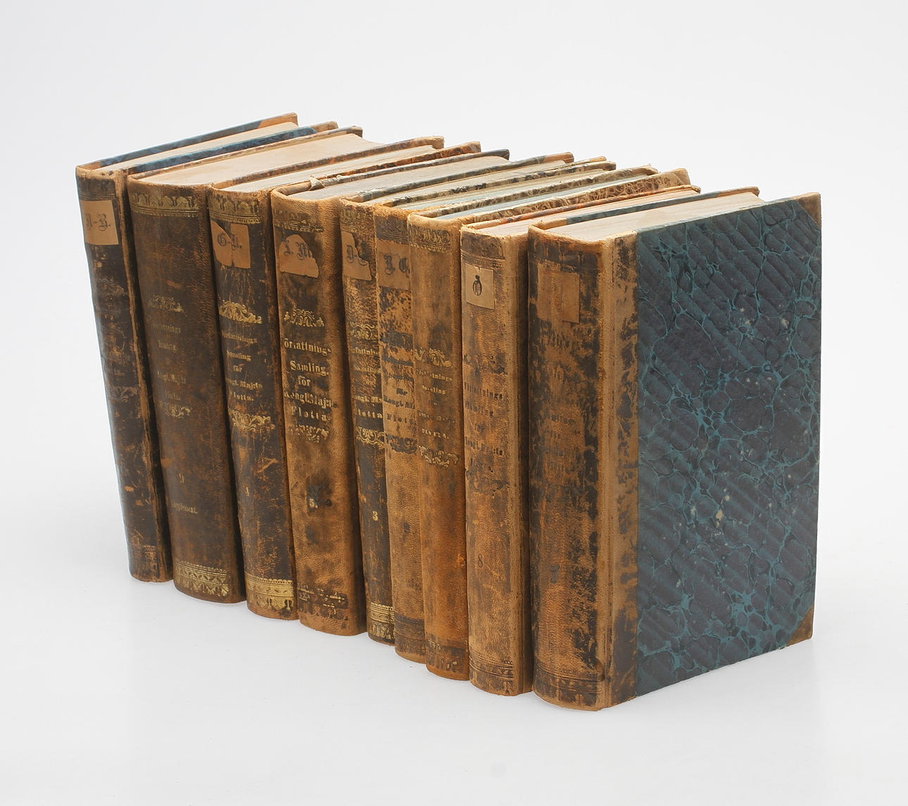 BÖCKER, 8 band, "Författningssamling, kongl maj.ts, flotta", 1800-tal.