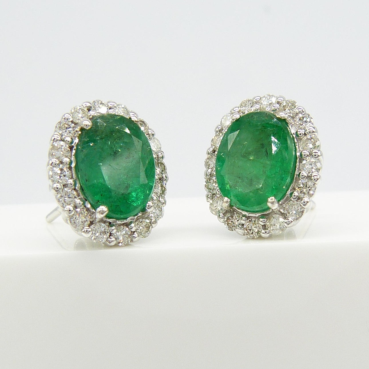 aretes ESMERALDA Y DIAMANTE CLUSTER.