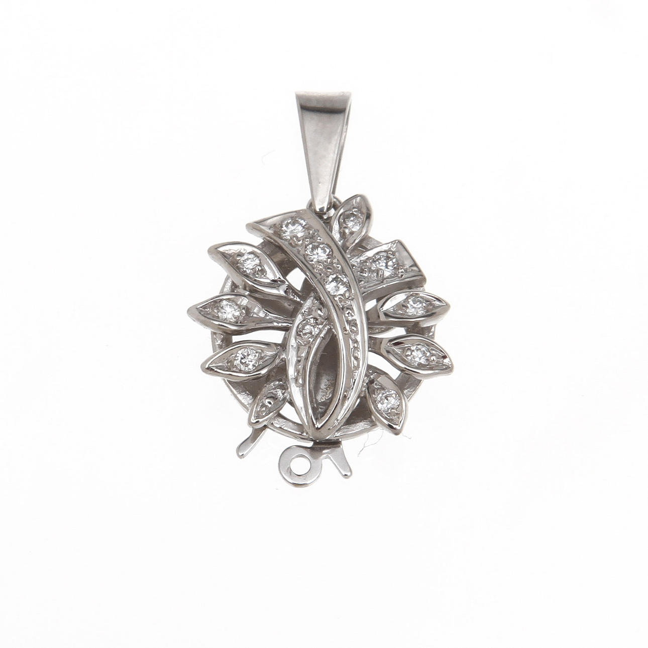 HÄNGE/LÅS, 18K vitguld med diamanter. Vikt 3,3g.