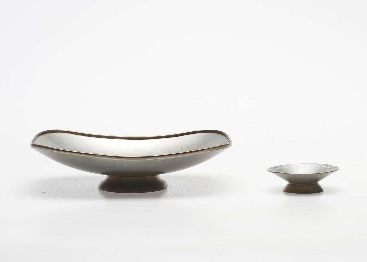 SKÅLAR, 2 st, tenn, Firma Svenskt Tenn.