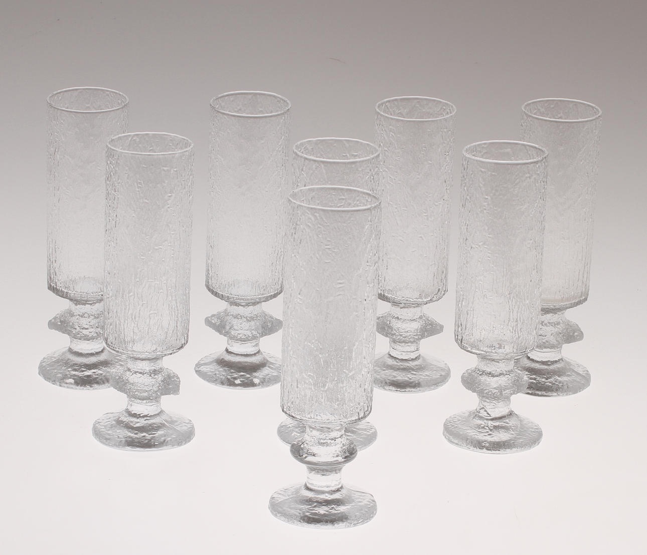 CHAMPAGNEGLAS, 8 st, "Senator", Timo Sarpaneva, Iittala, 1900-tal.