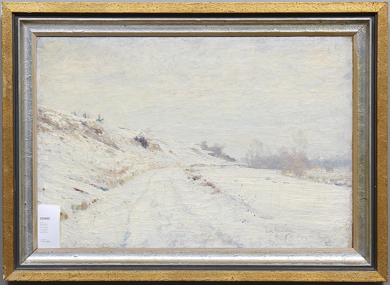 CARL JOHANSSON. "Montigny sur Loing". Olja på duk, signerad och daterad 1892.