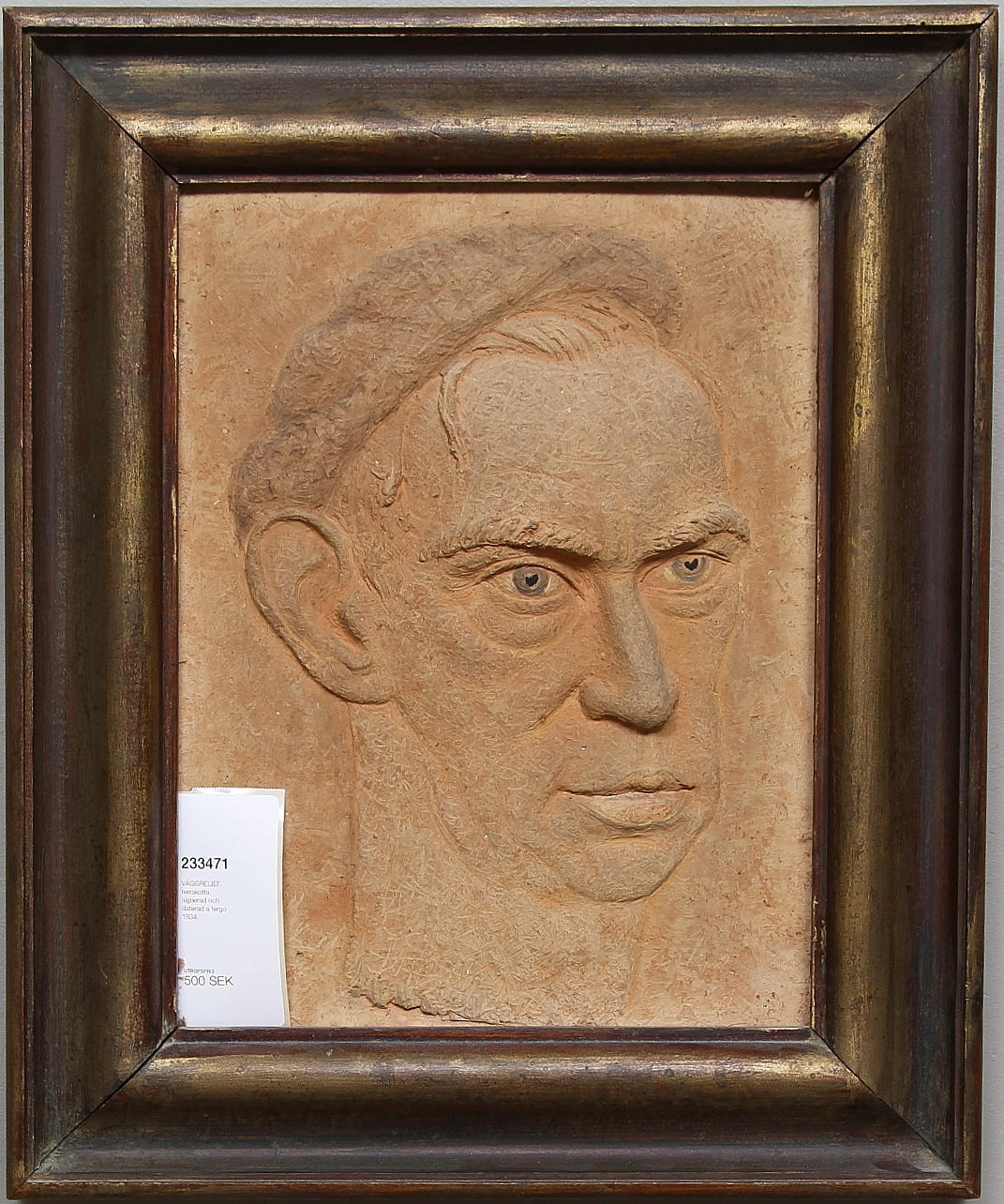 VÄGGRELIEF, terrakotta, signerad och daterad a tergo 1934.