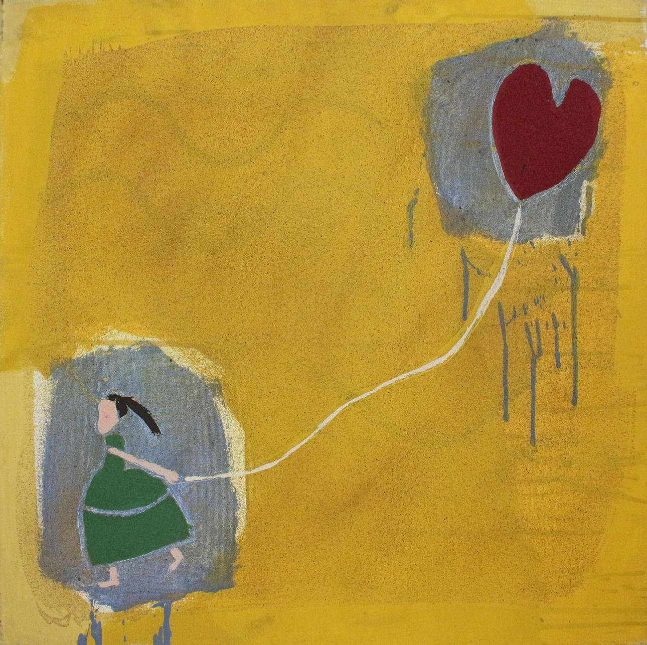 LIS PETERSEN. 'Coração', mixed media on canvas, signed.