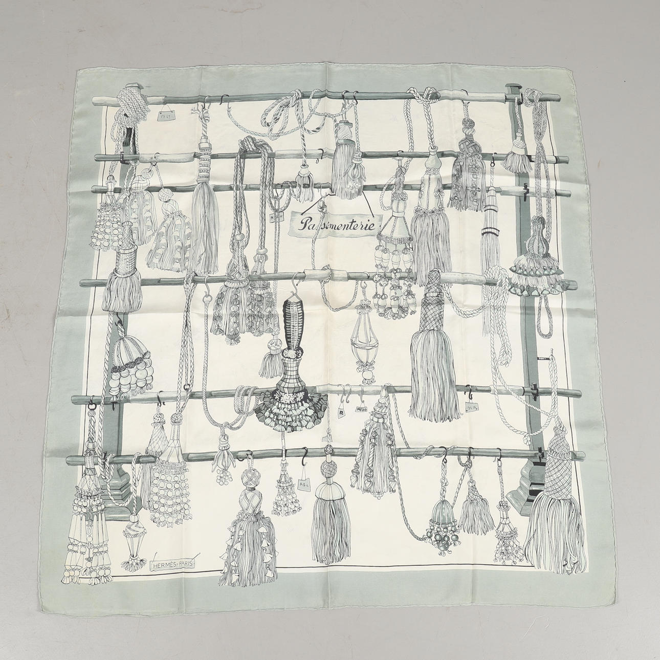 HERMÈS. A "PASSAMENTERIE" SILK SCARF.