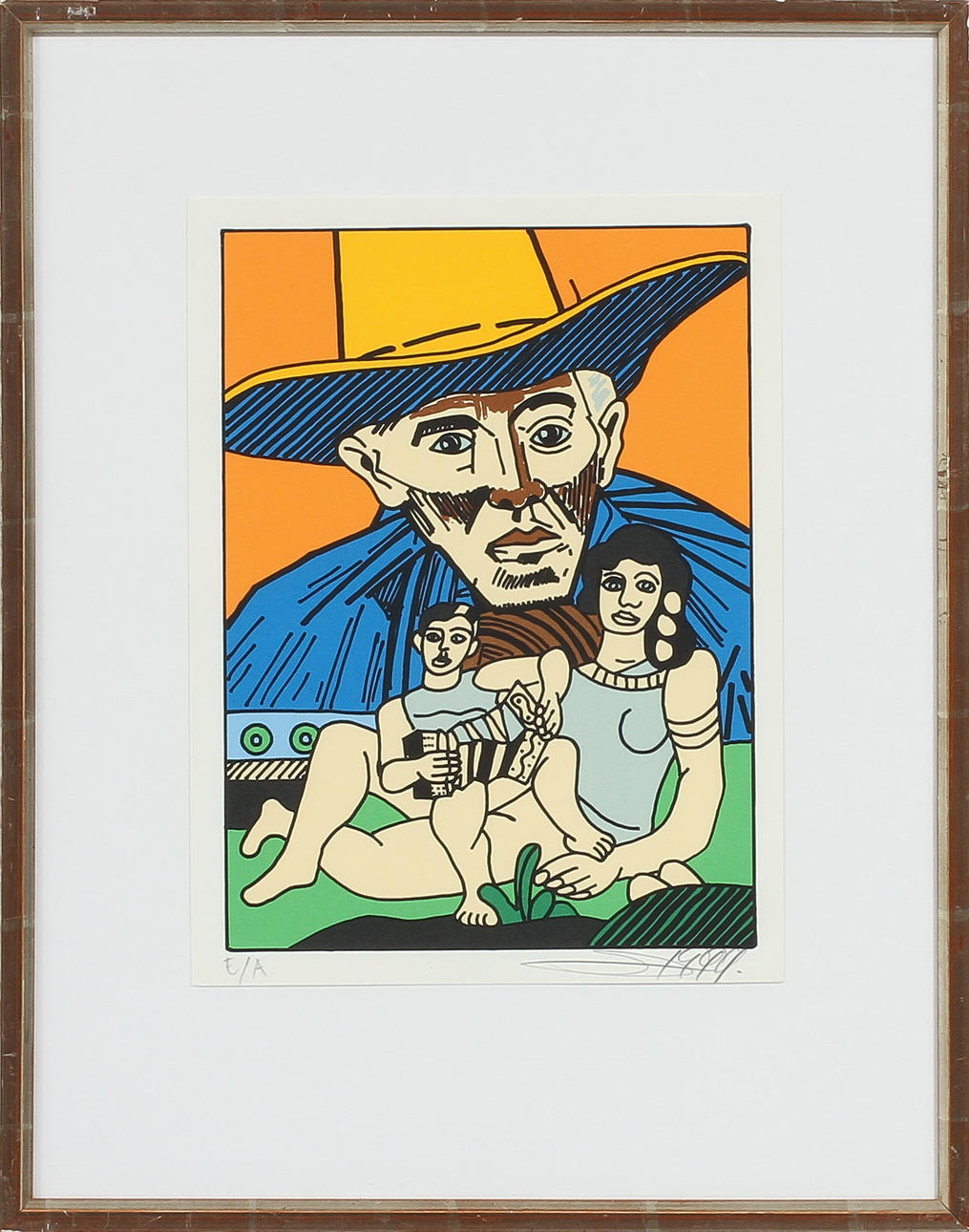 ERRO GUDMUNDSSON. Figurkomposition, litografi, sign, E/A.