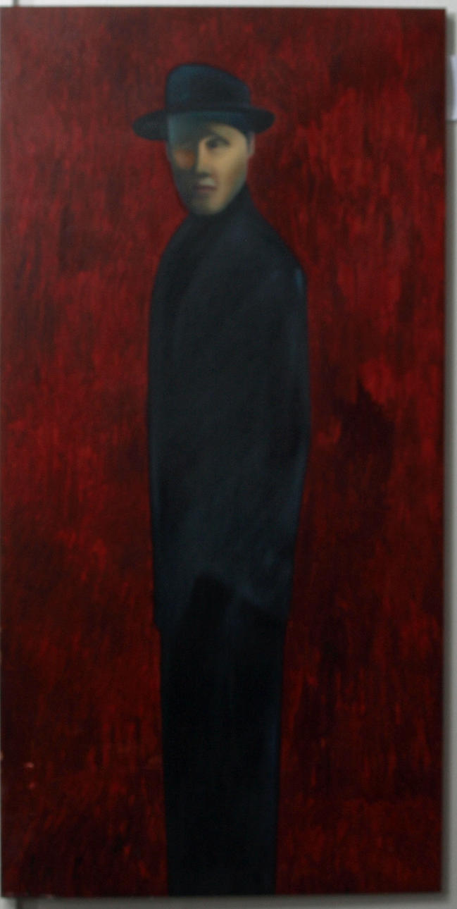 OIDENTIFIERAD KONSTNÄR. Akryl på duk. Koipa efter Cecilia Edefalk´s "Dad", 2000-tal.