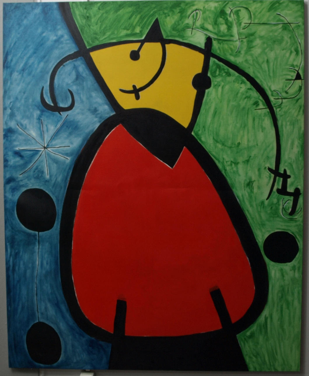 OIDENTIFIERAD KONSTNÄR, Akryl på duk, Komposition, Efter Juan Miró, 2000-tal.