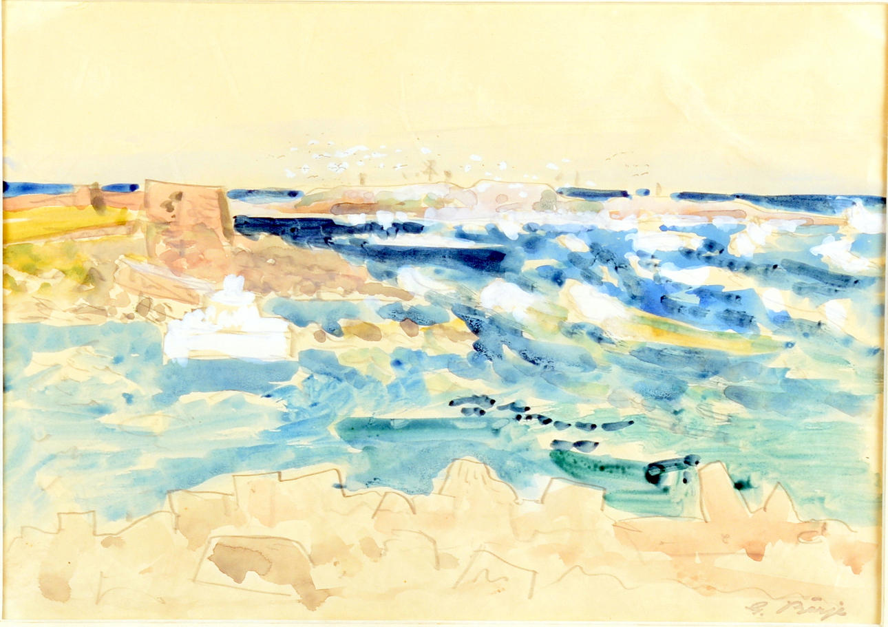 GIDEON BÖRJE. Akvarell.