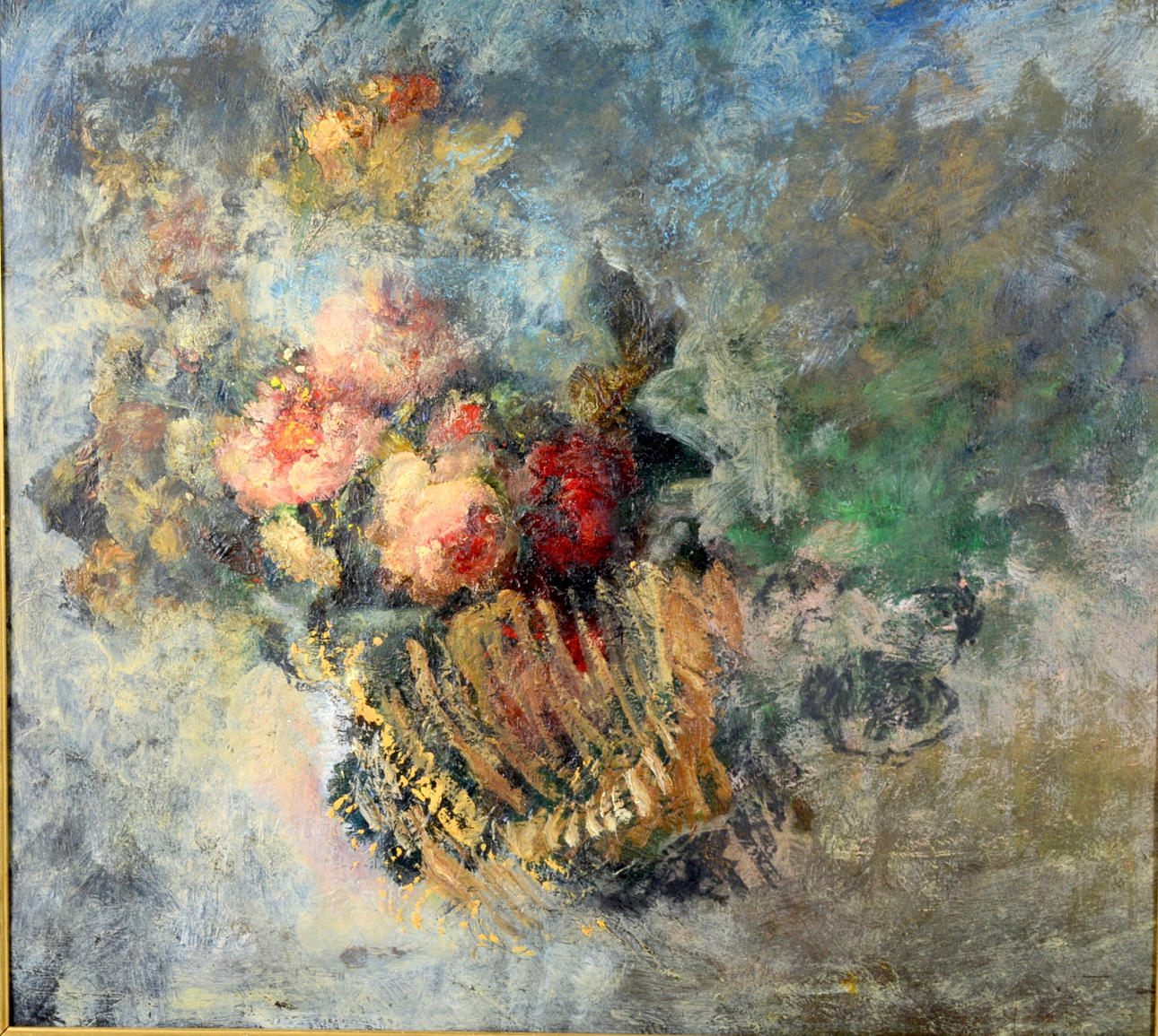 EGBERT NYMAN. TILLSKRIVEN. Olja på pannå.