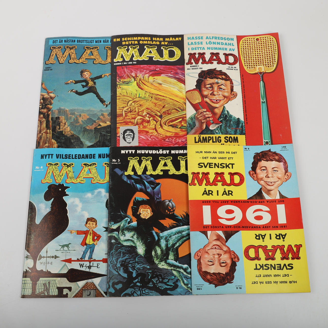 SERIETIDNINGAR, 5 stycken, "MAD", 1961.