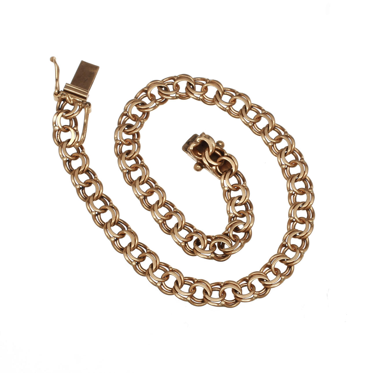 ARMLÄNK, bismarck, 18k rödguld. 7,9g.