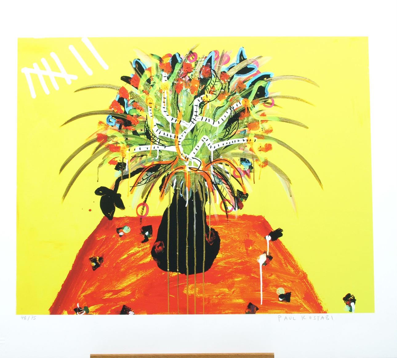 PAUL KOSTABI. Screentryck på bomullspapper, numrerad 48/75, signerad.