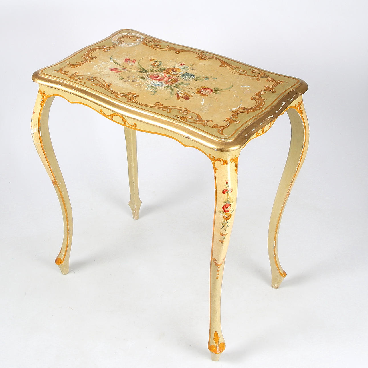 SIDE TABLE, rococo style, painted wood, 20th century.