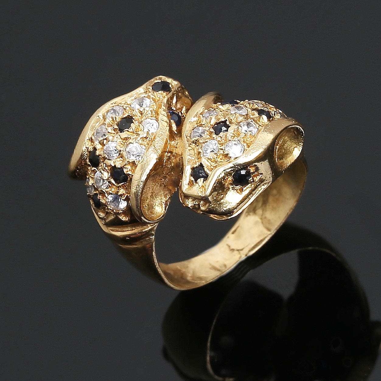 PANTERING med diamanter og smaragder, 18K.