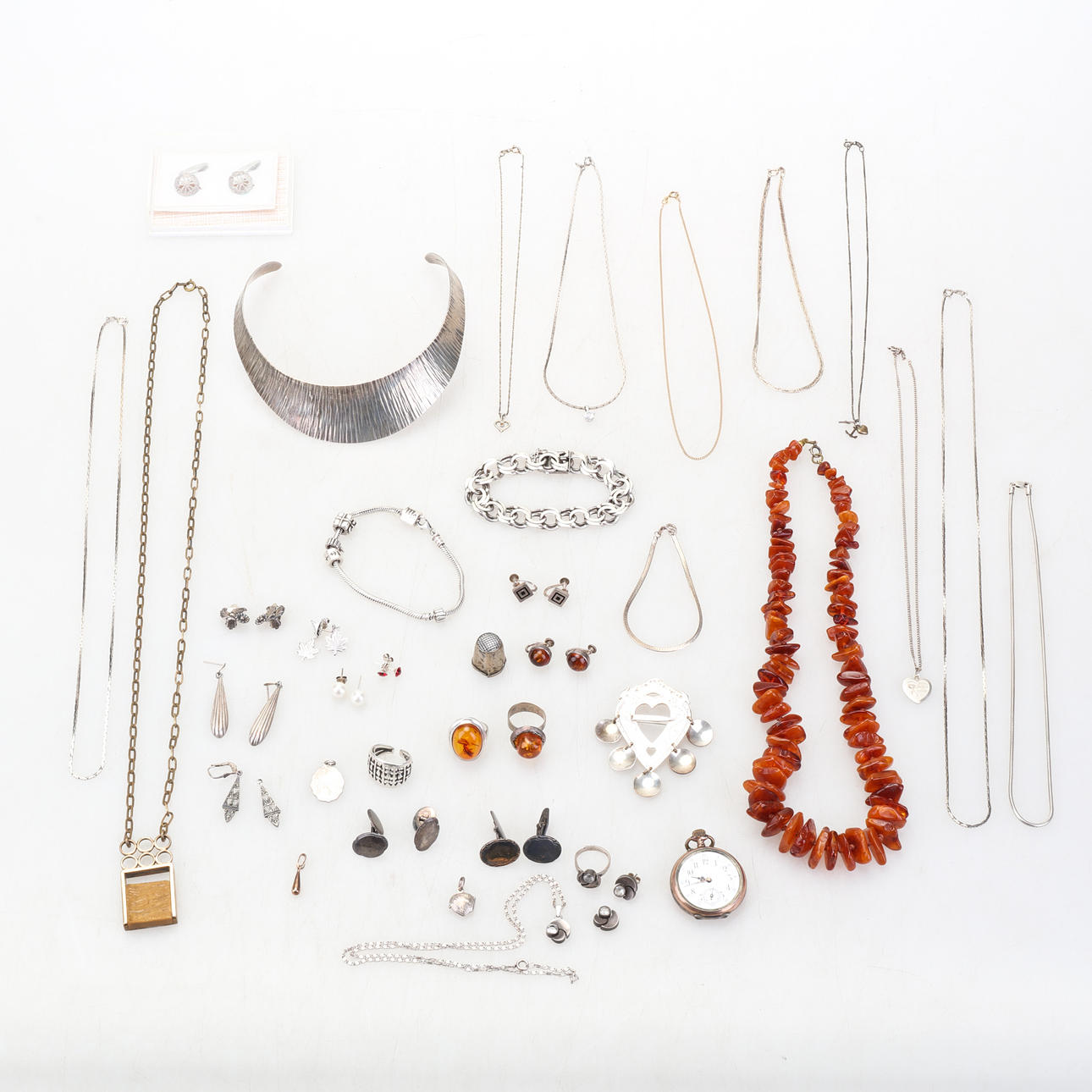 SILBER, Mischschmuck, Bernstein, Messing, Modeschmuck, Bismarck, Alton etc.